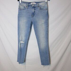 Hudson Jeans AXL Slim Light Wash Distressed Ankle Skinny Raw Hem Women's 30